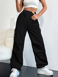 Fashion Y2K Multi-pocket Cargo Pants, Wide Leg Loose Hiking Sports Causal Pants, Women's Activewear