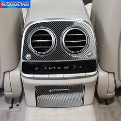 Rear Air Condition Vent Frame Sticker For Mercedes Benz S Class W222 2014-20 Carbon Fiber Pattern Trim Interior Car Accessories