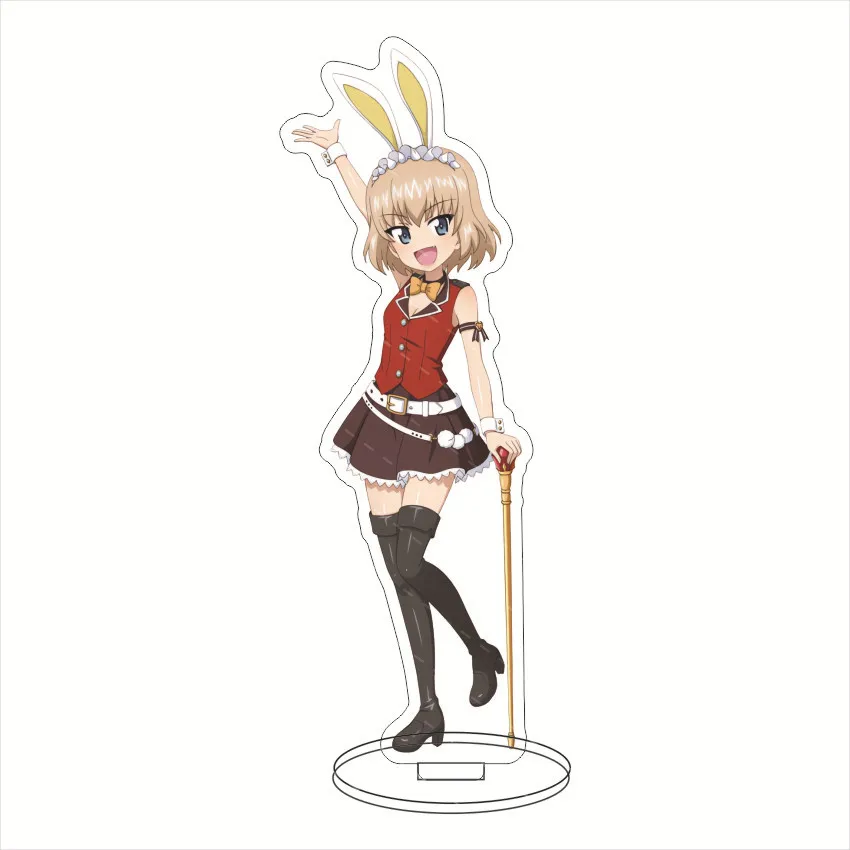 Figurines d'anime GIRLS und PANZER, support acrylique, plaque modèle, décor de bureau debout, Nishizumi ata ho Saori, Takebe Isuzu Hana Cosplay, 15cm