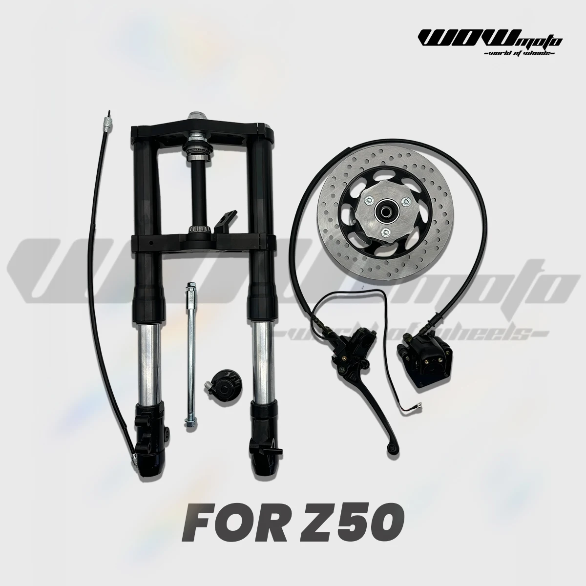 Mini Moto Front End Kit For Monkey Z50 540mm | Non Adjustable Inverted Fork With CNC Brake Hub | Motorcycle Steering Parts