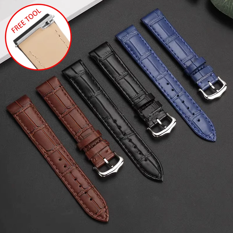 

Quick Release Strap for Cartier Santos Dumont Series WSSA0022 W2SA0011 Quick Release cowhide buckle strap 17.5mm