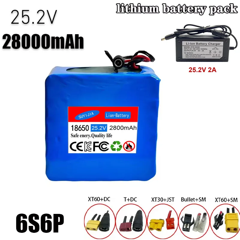 

New 6S6P 24v 25.2v 28Ah Battery 18650 Lithium-ion Battery Portable Backup Power Supply Pcb + 24v (25.2v) 2a Battery Charger.