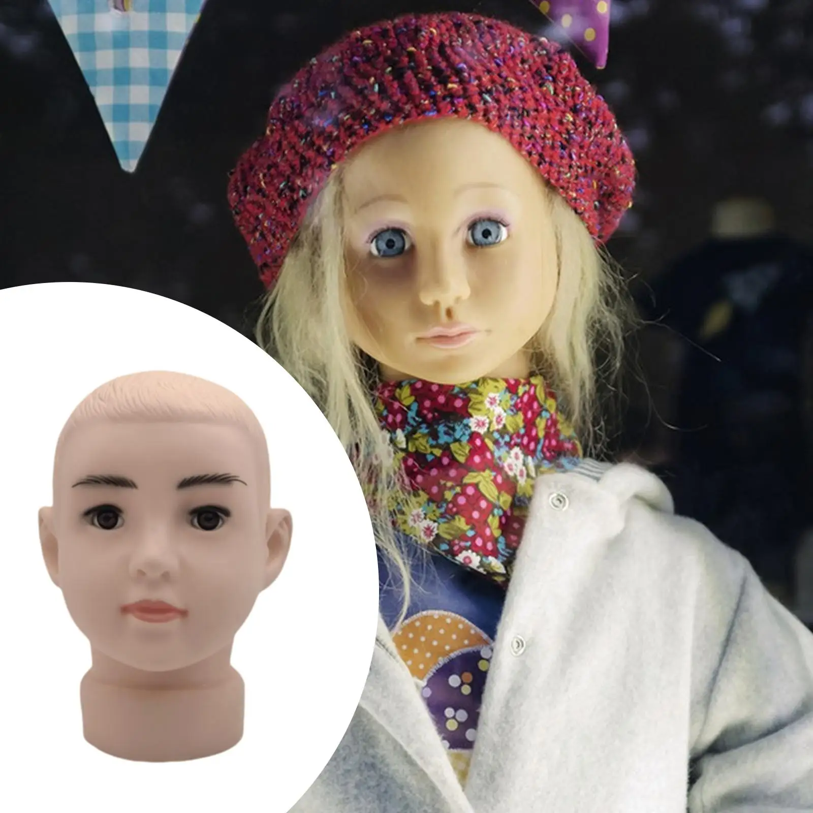 Supporto per testa di manichino per bambini Piccolo espositore per cuffie copricapo