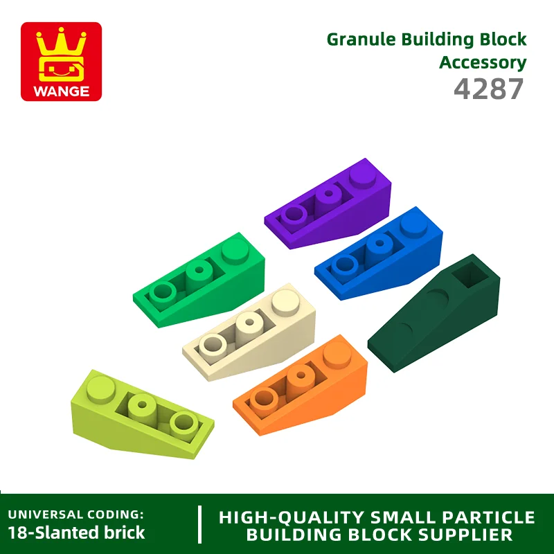 WANGE 4287 100g/96PCS 1x3 Sloping Reverse Block Moc Color Accessories Compatible with Brick DIY Children's Toy Assembly Gift Box