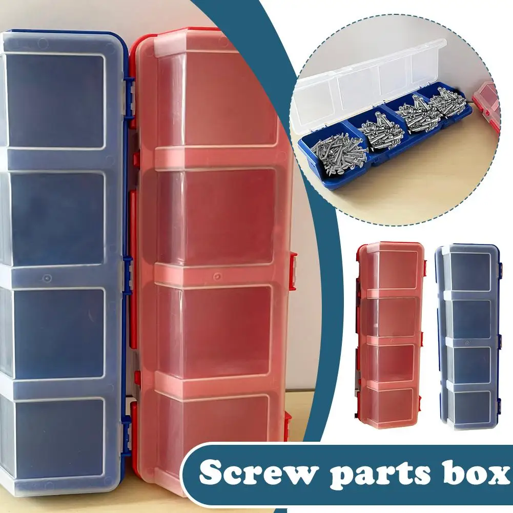 4-compartment Parts Storage Box Small Classification Screw Hardware Accessories Box Tool Organizer For Woodworking Electric W1R0