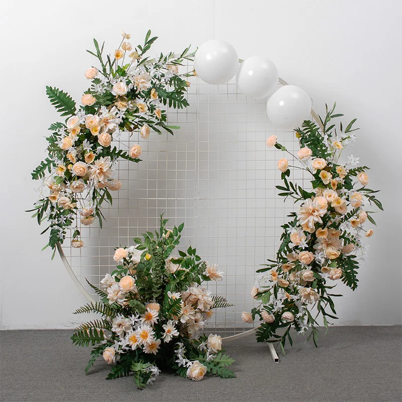 Round Background Decor  Wedding Stage Decor Artificial Flower Wall Silk Rose Peony Plant Mix Design Decor Flower wa