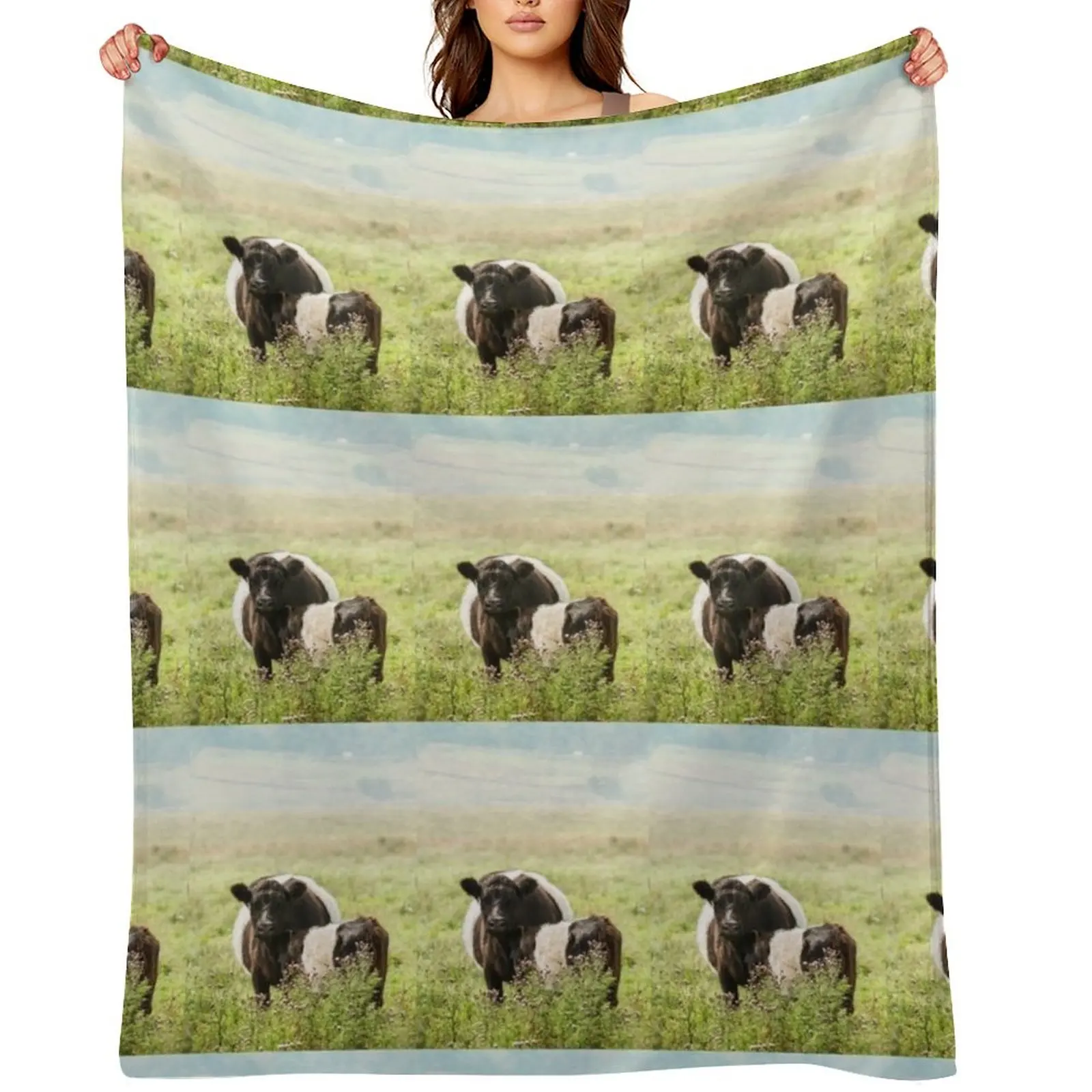 

Belted Galloway Cow and Calf Throw Blanket christmas gifts Extra Large Throw For Sofa Thin Vintage Blankets