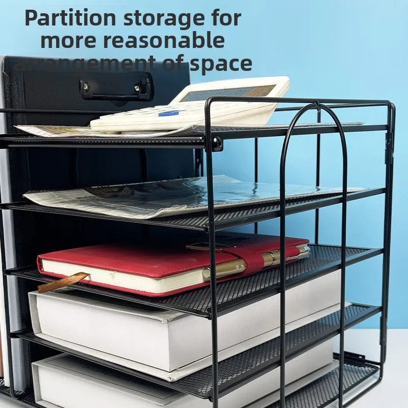 

Новая настольная подставка для файлов, комбинированная подставка для хранения офисных принадлежностей, подставка для хранения из кованого железа