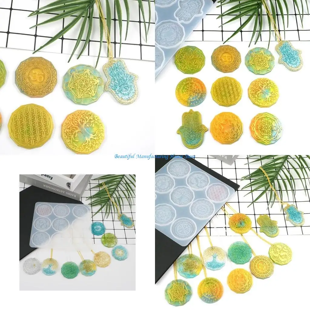 E56A DIY Crafts Jewelry Mold Flower of Life Earrings Eardrop Danglers Silicone Mould