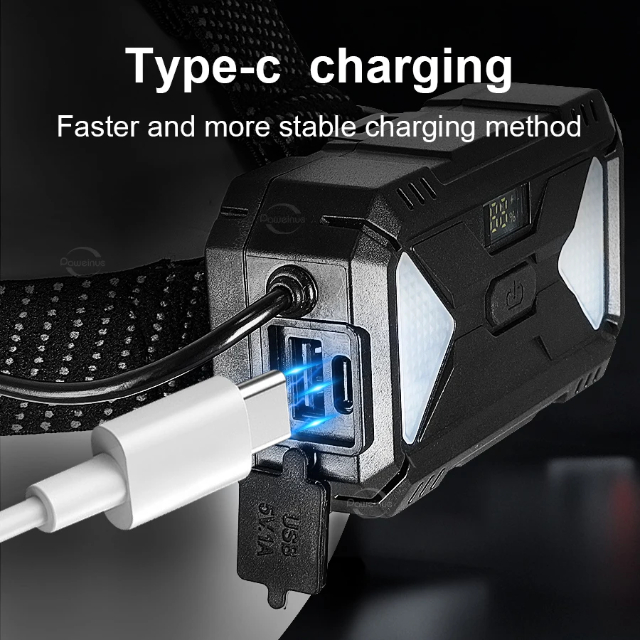 100000LM Powerful Headlamp Portable Rechargeable LED Lamp Super Powerful Head Flashlight Long Range LED Headlamp For Fishing