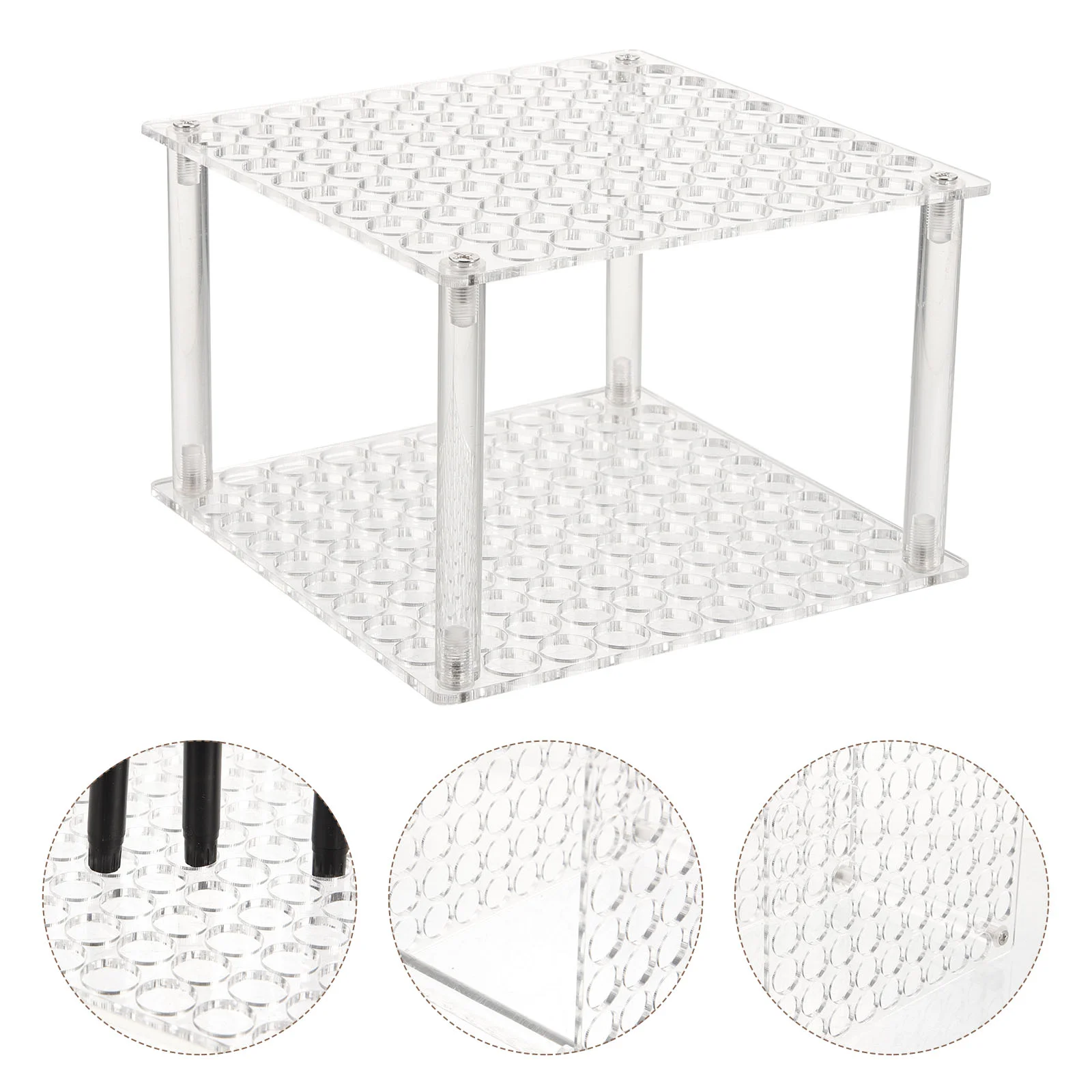 Transparent Pen Holder Table Stand Eyebrow Ball Storage Pencil Display Clear Rack Desk Acrylic Brush