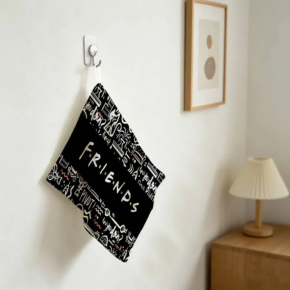 Classic F-Friends Series TV Hanging Kitchen Towel, Polyester Cotton Material, Wear Resistant Hand Wiping Towel For Home