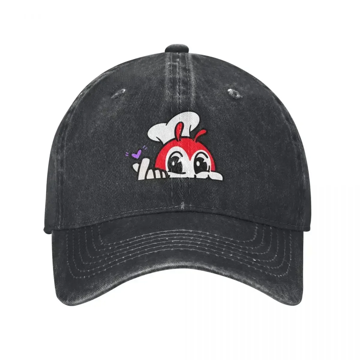 New JOLLIBEE PEEKING FINGER HEART FILIPINO STICKER BLACK Baseball Cap Luxury Brand derby hat Men Golf Wear Women's