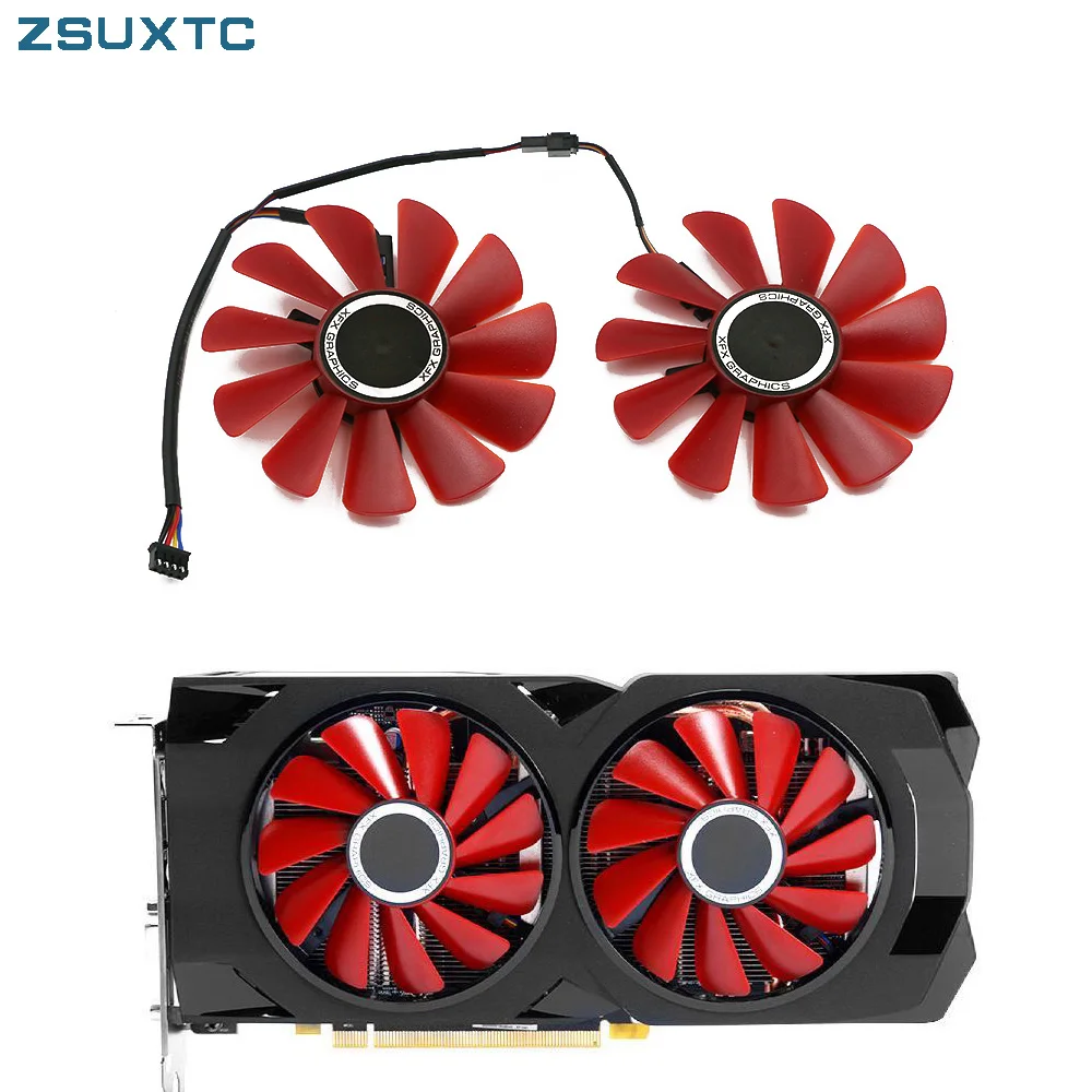 85mm 4pin FDC10U12S9-C RX480 wentylator GPU dla XFX RX570 RS RX580 RS karty graficzne chłodzenie jako zamiennik wentylatora