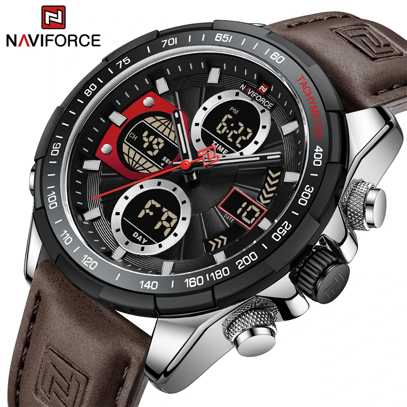 

NAVIFORCE Military Leather Business Men Watches Luxury Sport Chronograph Alarm ​Watch For Male Waterproof Quartz WristWatch