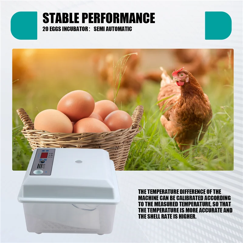 A96K-Farm Hatchery Incubator Turner Bird Quail Brooder Egg Hatchers Egg Incubator Automatic Eggs Incubator US Plug
