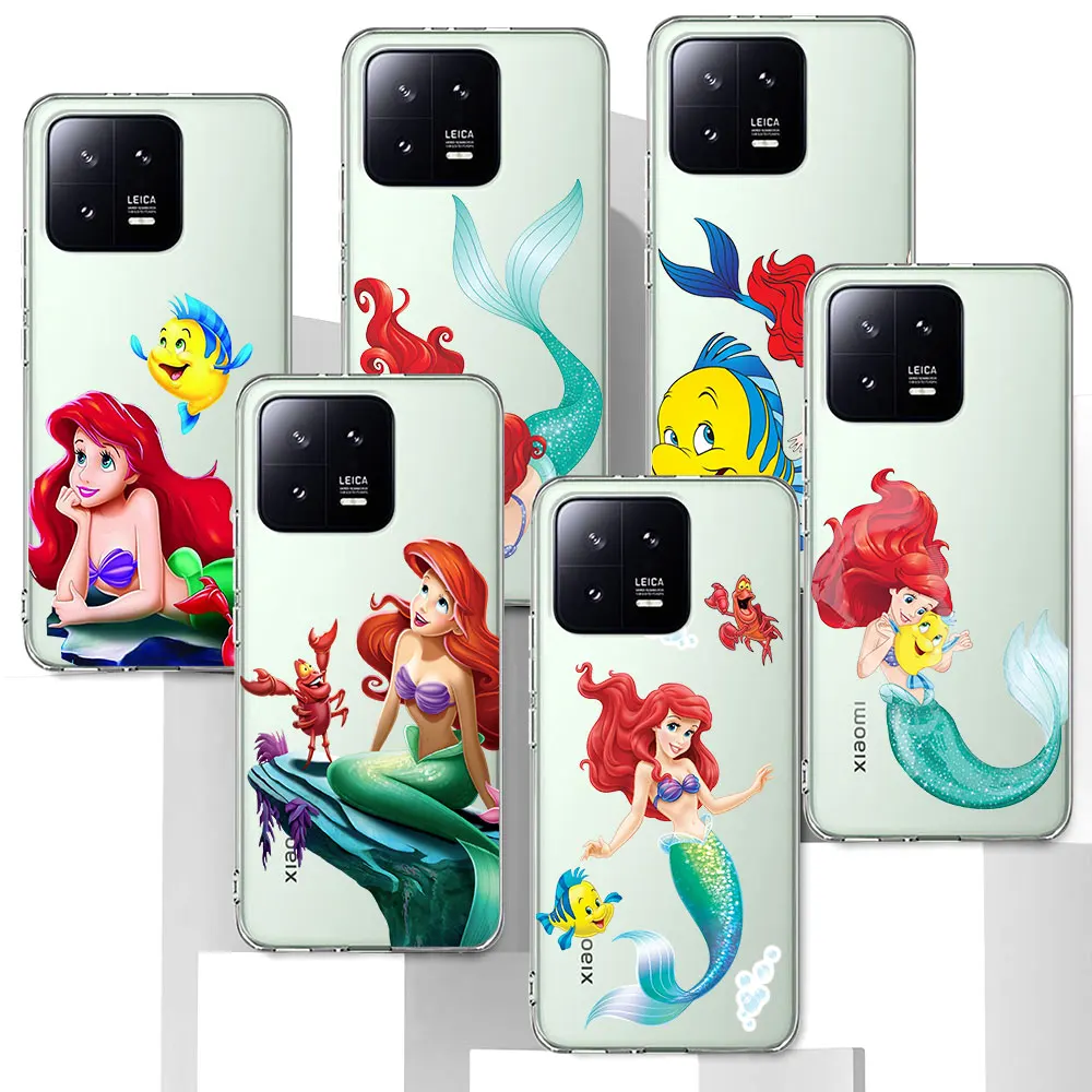 Princess Ariel Mermaid Disney Case for Xiaomi Mi 11T 12 12X 13 10T 12T 10 11 5X A1 A3 CC9E 9T Pro A2 9 CC9 11i 8 TPU Soft Cover