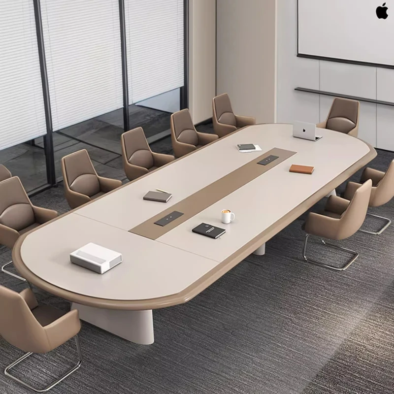 

Luxury Office Furniture Oval Modern Simple Wooden Conference Table Multi-Person Meeting Negotiation Table Meeting Room Desk home