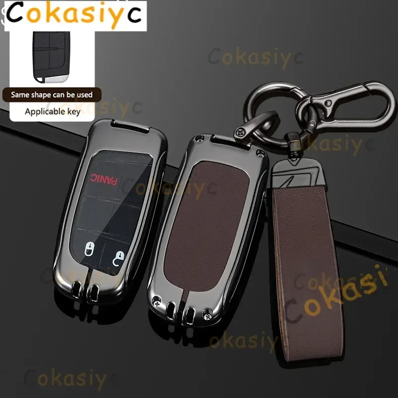 

Zinc Alloy Leather Car Key Cover Case For Jeep Grand Cherokee WK2 KL Wrangler JK Renegade Commander Compass 2018 Car Accessories