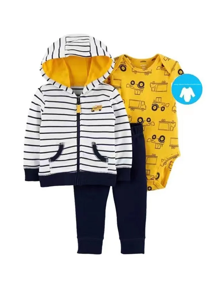 Carter's Baby Outfit Hoodie Sweatshirt Pants Set Boys Girls Infant Clothing Cotton 3pcs Spring Autumn Seasonal Babywear