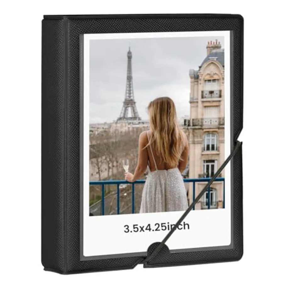 Poto Aum Book wit 32 kets 3.5x4.25 inc Pictures Potos Fits film Instax Wide Square Potos and i-Type, 600, -70 instant potos Bla