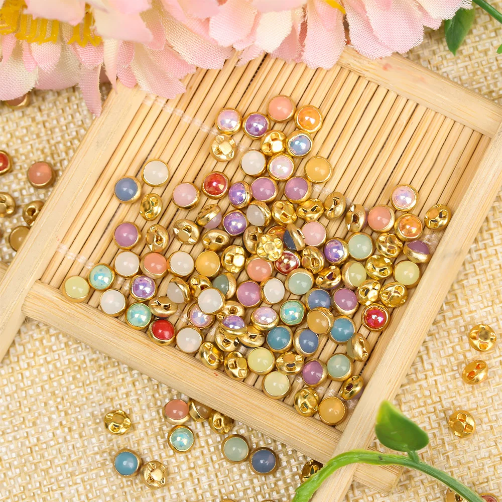 20Pcs Gold Pearl Mini Buttons Tiny For Dolls Accessories Crafts Scrapbooking DIY Doll Shoes Buckle Blyth Doll Clothing Buckles