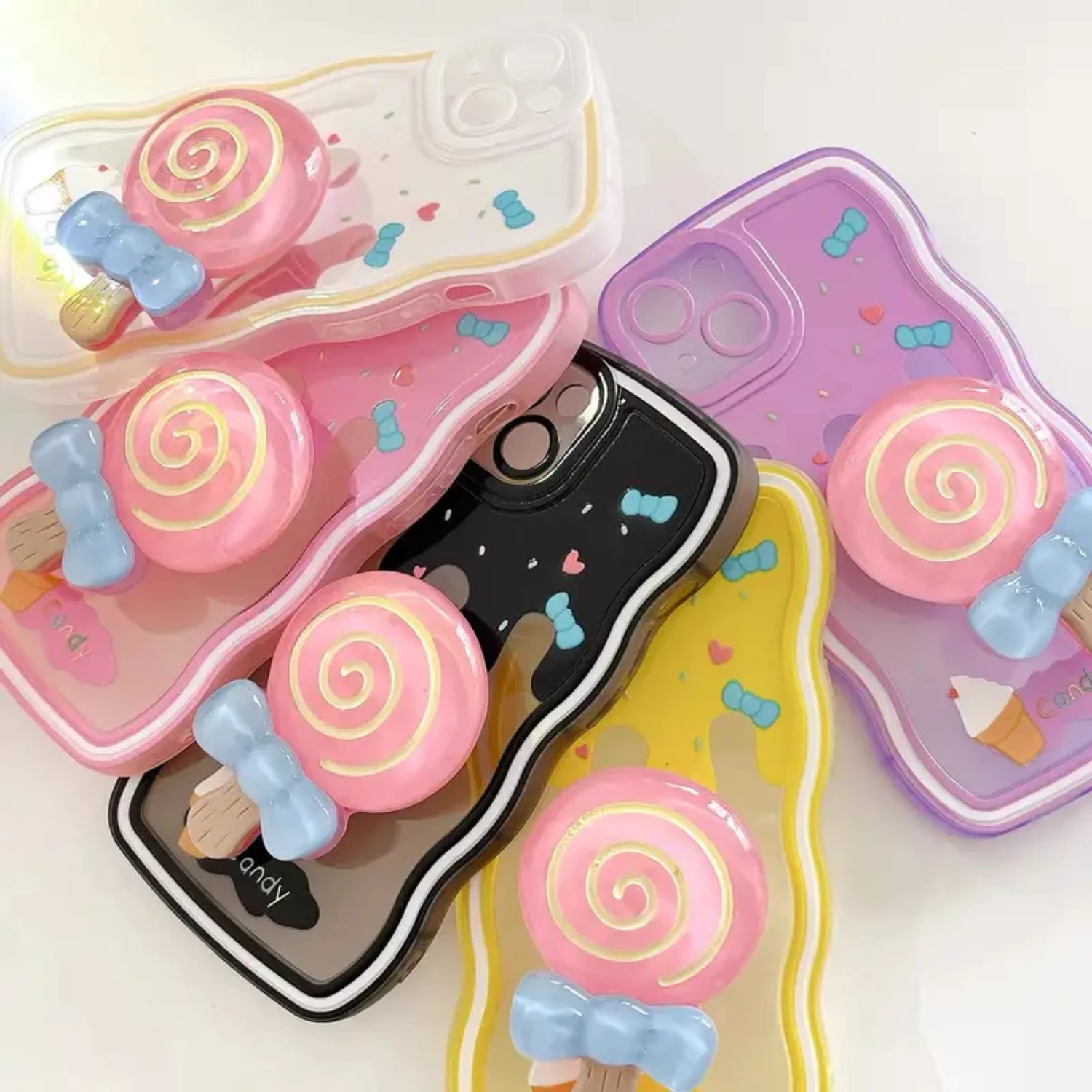 Supporto creativo per custodia per telefono a forma di lecca-lecca 3D per tutti i telefoni