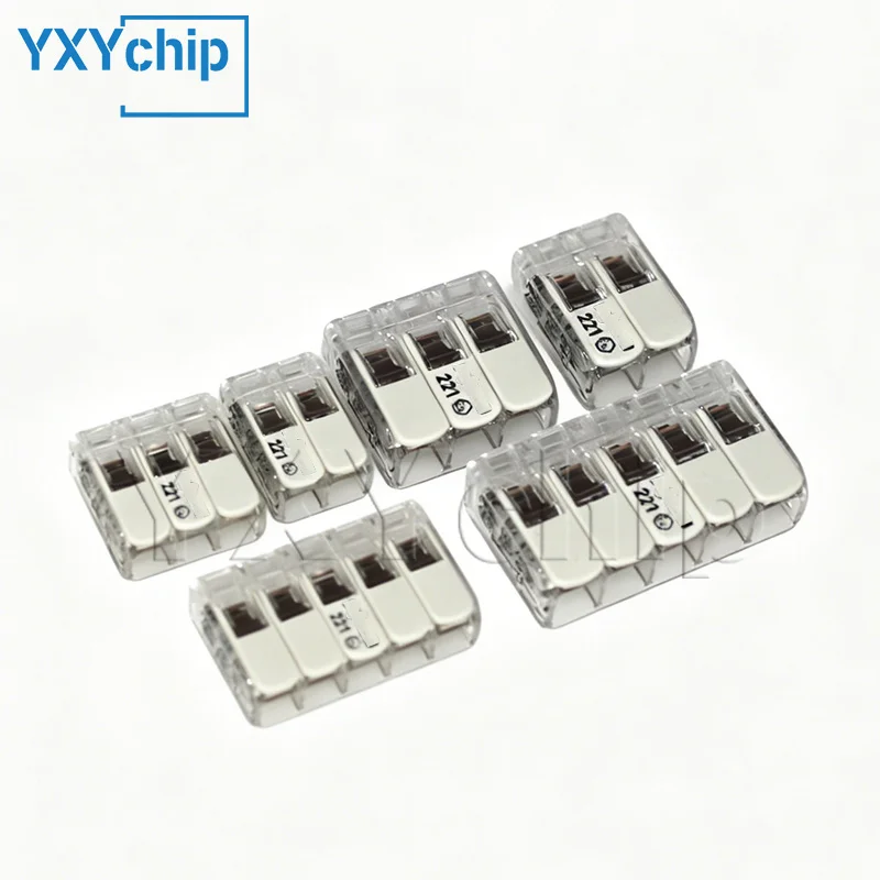 10 50 100PCS wiring terminal 221-482/483/485/682/683/685 450V 32A 0.14-4mm² Soft hard wires Wiring connector Explosion proof