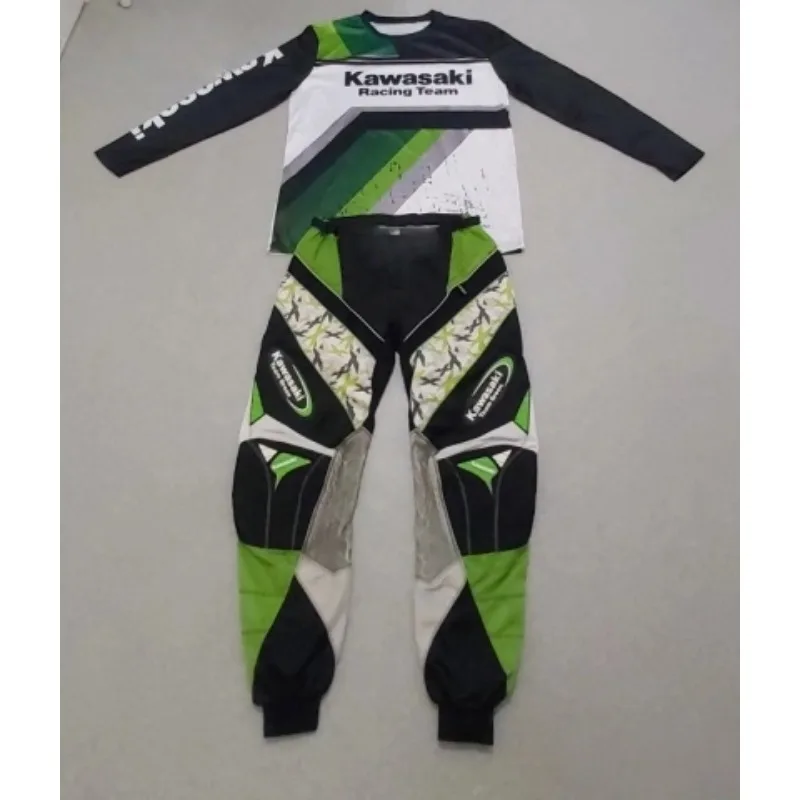

Kawasaki 2025 Classic Motorcycle Mountain Bike Jersey Racing Sports Breathable Sweat Wicking Quick Long Sleeve and Pant Set