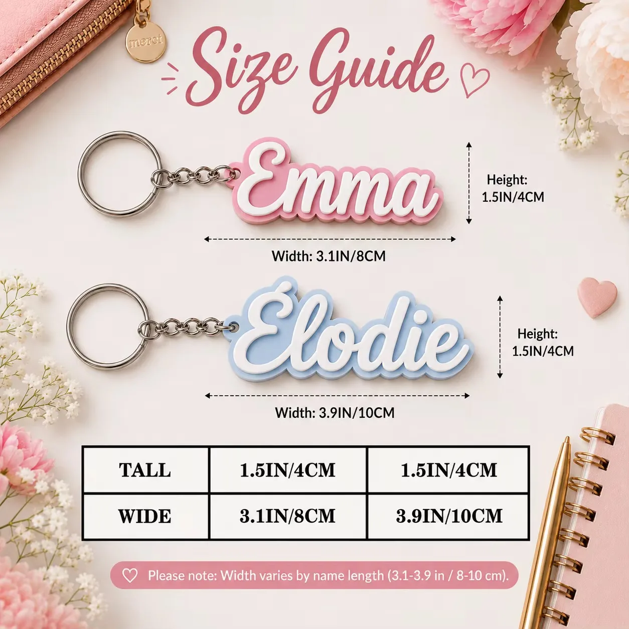 1pc/3pc/6pc Custom Double Layer Acrylic Name Keychain, Personalized 3D Raised Letters Keyring,Custom Name Pendant, Car Key Charm
