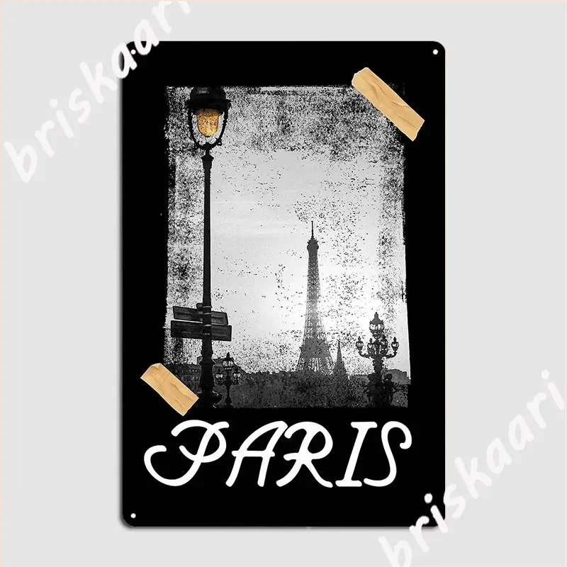 Addicted To Paris Vintage Print Poster Metal Plaque Retro Club Bar Plaques Cinema Garage Tin Sign Poster
