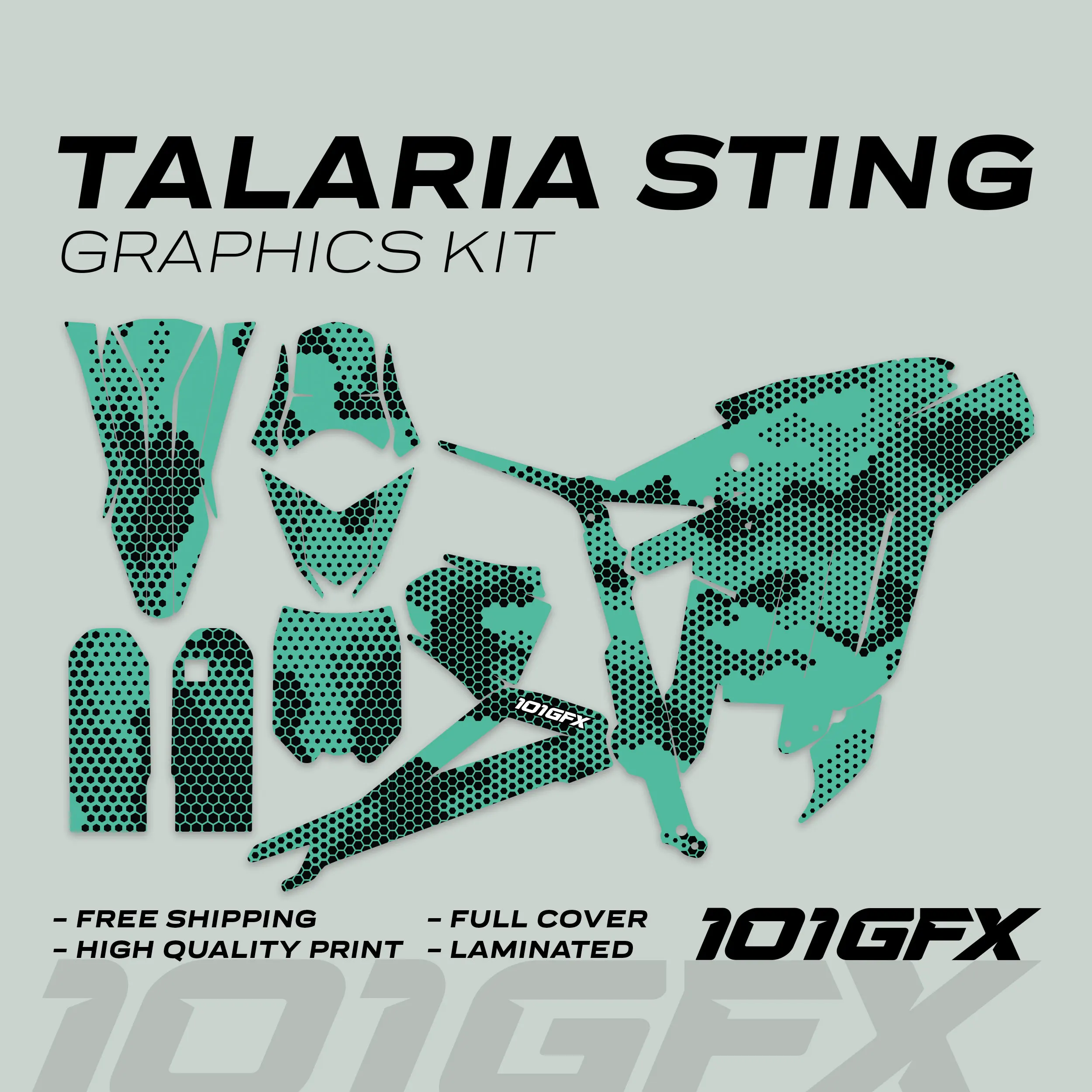 Graphics Kit HEXOCAM MINT Decals Stickers Laminated Camo hexagonal honeycomb modern  wrap eBike Emoto For Talaria Sting MX3 MX4