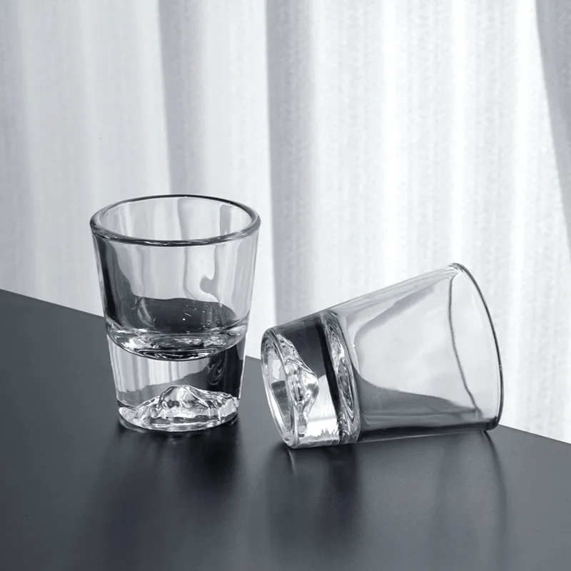 2pcs Set Wine Glasses Japanese Style Fuji Mountain View Cup Creative Whiskey Cocktail Tea Water Glass Transparent Household Cups