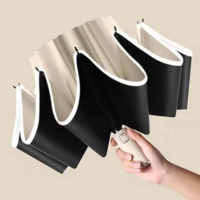 Automatic Sunshade Umbrella Advertising Business Use Car Mounted Reflective Strip Large Size Windproof Double Person Umbrella