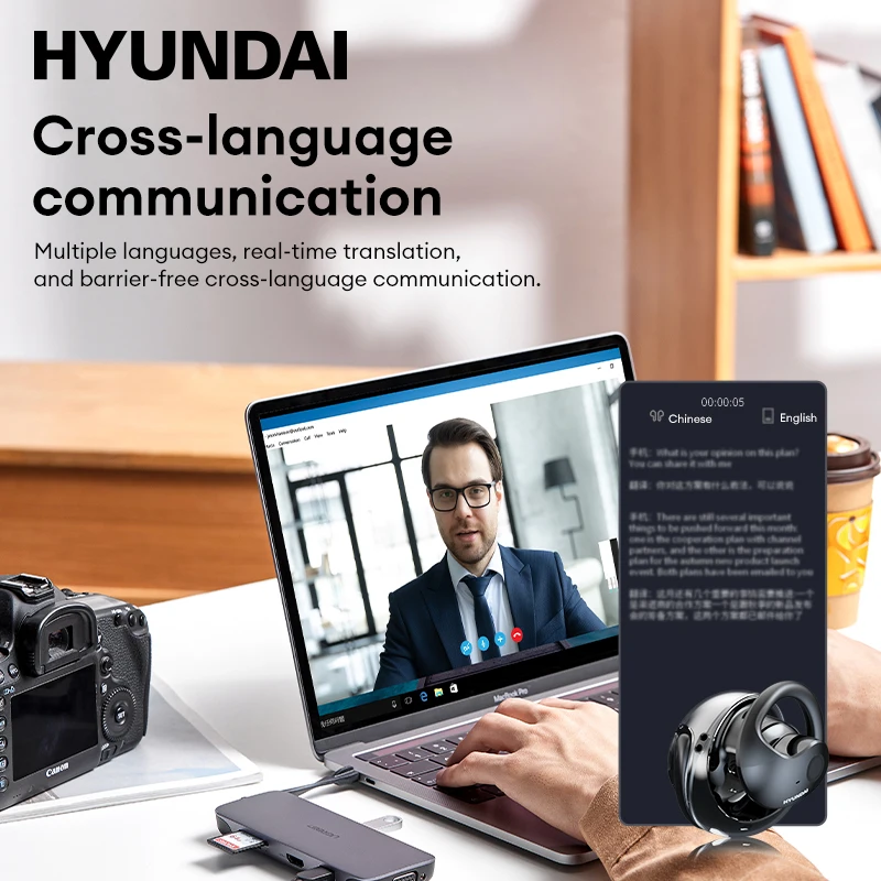 HYUNDAI HY-T26 Pro Sans Fil Bluetooth 5.4 Écouteurs Ultra Matériel HIFI Qualité Sonore Casque 24h Autonomie de la Batterie