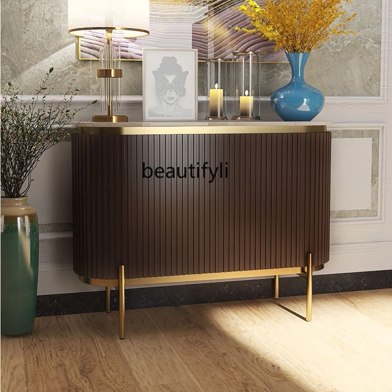Italian Style Entrance Modern Solid Wood Sideboard Multifunctional Shoe Cabinet Storage Cabinet
