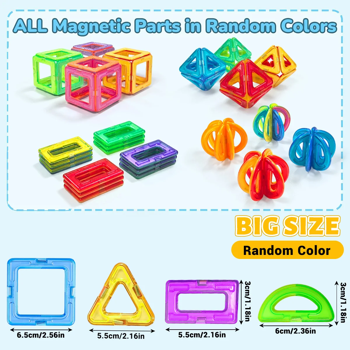 Ensemble de blocs de construction magnétiques de formes multiples, jouets éducatifs à tige 3D pour enfants de 3 ans et garçons et filles, cadeaux d'anniversaire