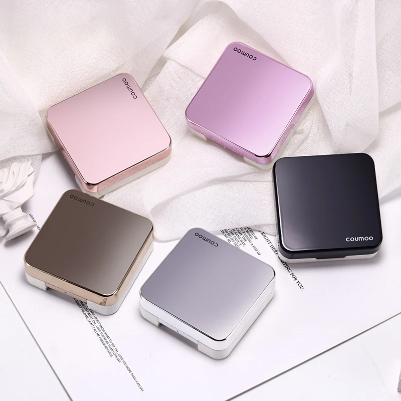 High Quality Reflective Contact Lens Case with Mirror Color Contacts Lenses Container Cute Travel Kit Box