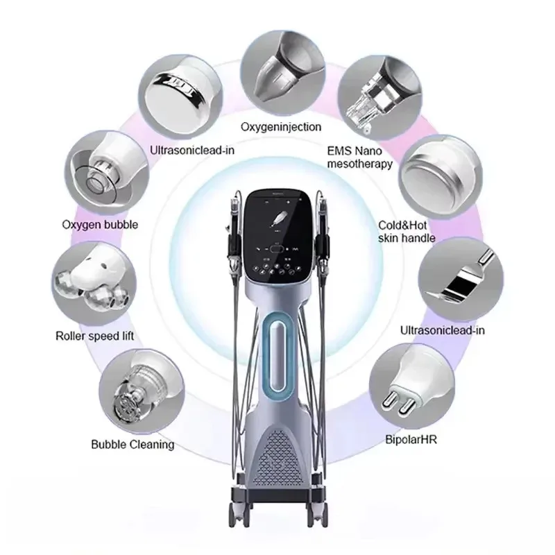 Latest 9 in 1 Aqua Peeling Dermabrasion Diomand Skin Whitening Wrinkle Removal Facial Cleaning Hydra Oxygen Jet Machine 2025 3Q