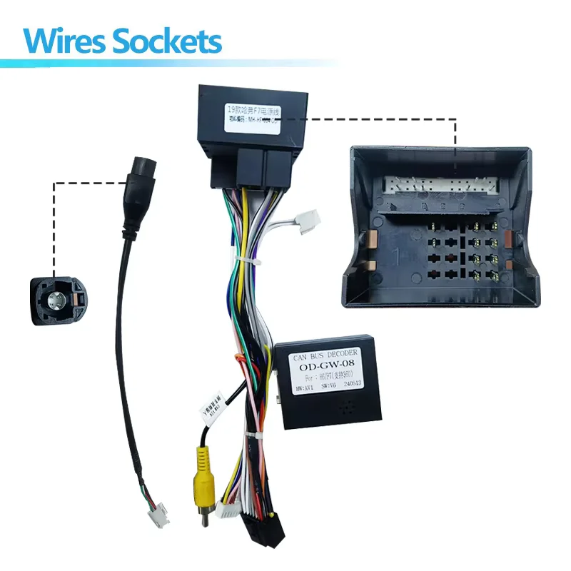 Car Radio Wire Harness Power Adapter Canbus For Haval Great Wall Poer H6 H9 F7 16pin Android Stereo Video ISO Cable Connector