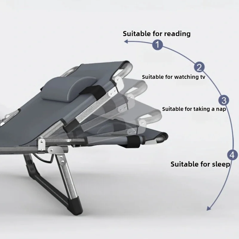 Household Portable Folding Bed Lightweight Single Bed with Pillow Practical Lunch Break Folding Bed Suitable for Home Office Use image 6