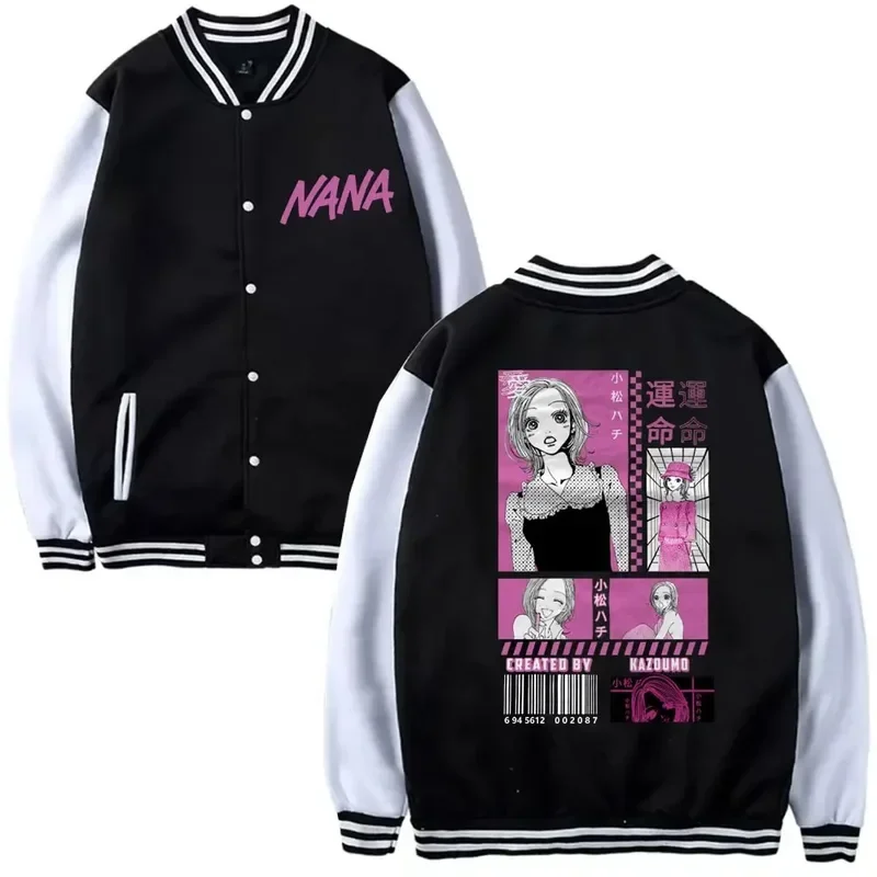 Men's anime hooded jacket Nana Osaki Hachi printed coat Komatsu sweatshirts baseball uniform cardigan black stones clothes top