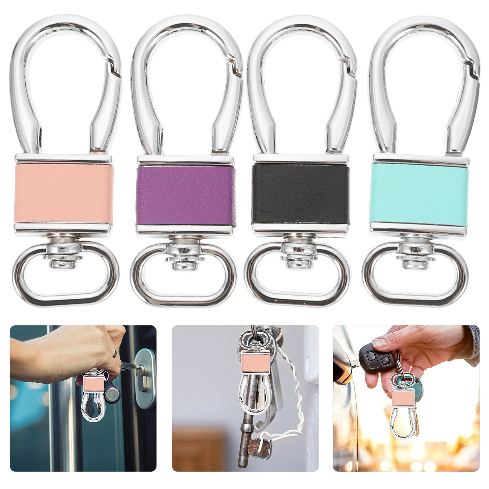 4 Pcs Key Chain Carabiner Clip Keychain for Men Keychains Keyring Cool Holder