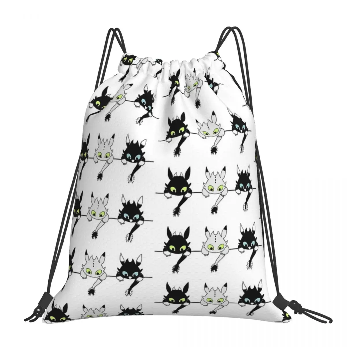 Toothless Babies Backpacks Casual Portable Drawstring Bags Drawstring Bundle Pocket Sports Bag Book Bags For Man Woman School