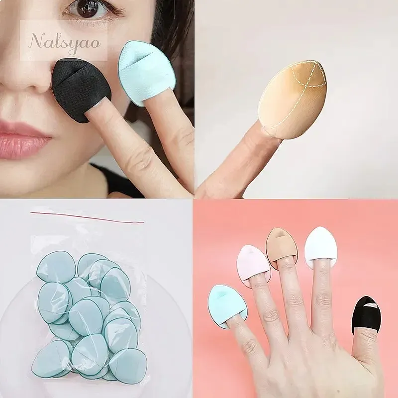 10/6pcs Mini Finger Puff Set Makeup Sponge Concealer Foundation Detail Blender Professional Cosmetic Cushion