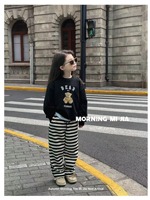 Korea Style 2025 Children's Sets Spring Cartoon Bear Sweater Pant 2Pcs Set  Toddler Girl Clothes Baby Clothes