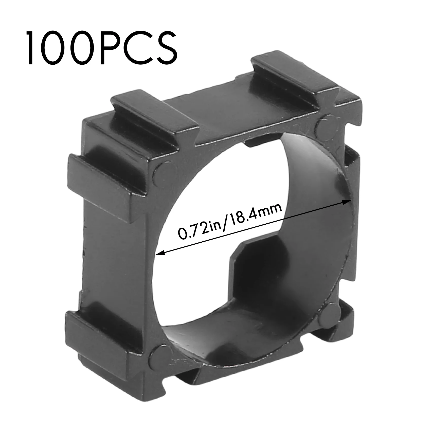 ABRI-100Pcs 18650 Lithium Battery Holder Plastic Battery Pack Bracket Cylindrical Cell Battery Stand Cell Spacer For DIY Fixed B
