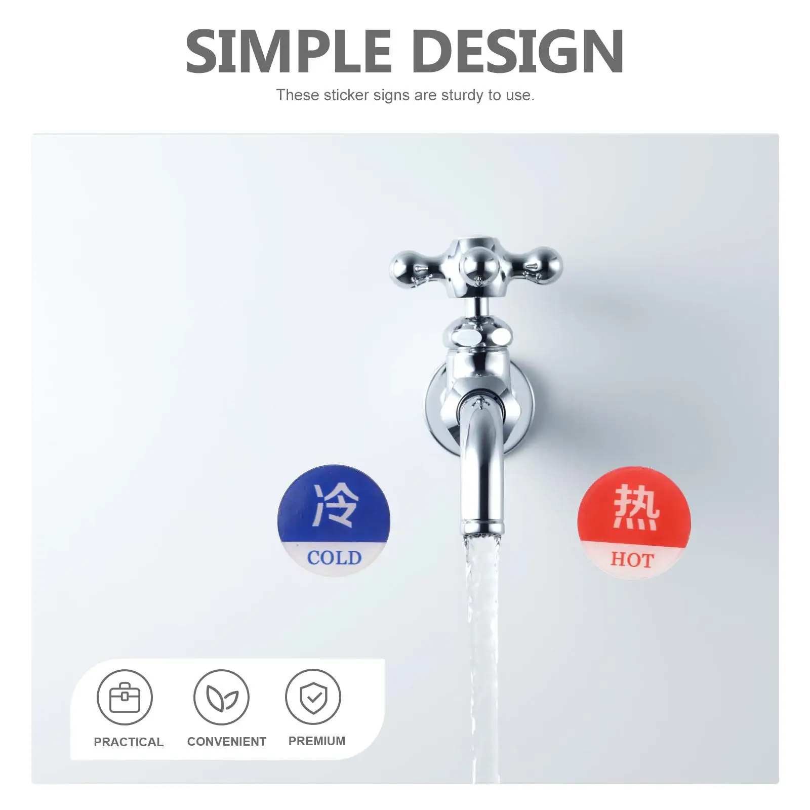 Hot and Cold Water Signs Hot/cold Label Stickers for Shower Labels Faucet Universal Faucets Bathroom