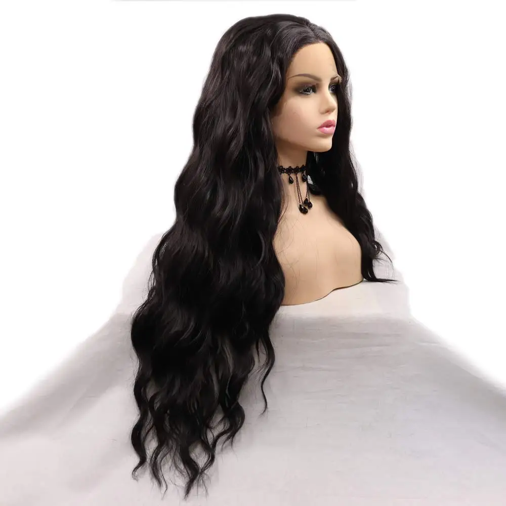 

Sylvia Wigs 2# Light Brown Synthetic Lace Front Wigs Loose Wave Middle Part Wigs for Women Heat Resistant Fiber Hair