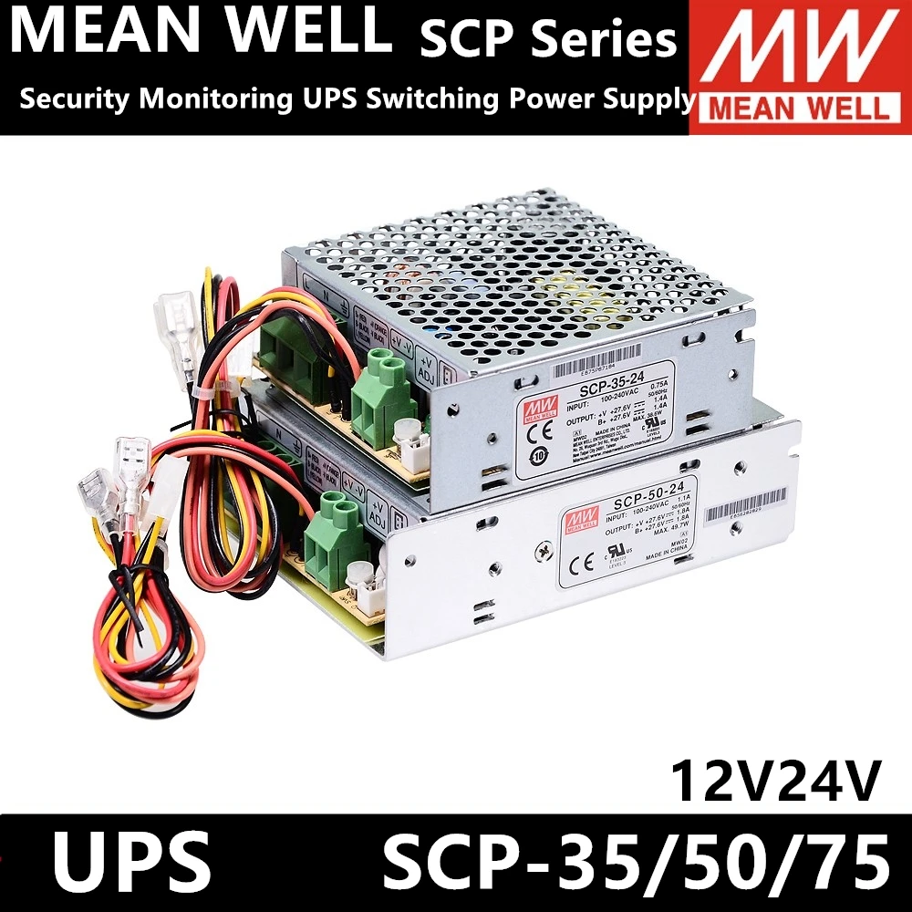 MEAN WELL-Fonte de alimentação ininterrupta, SCP-50-12 SCP-50-24, Fonte de alimentação comutada 110V 220V AC a 13.8V, DC 2.6A, Taiwan